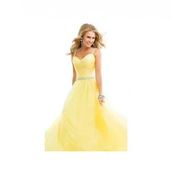Long chiffon elegant yellow dressDresses