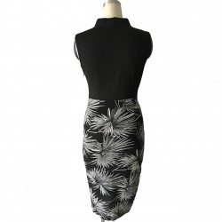 Leaf Print Elegant Patchwork DressDresses