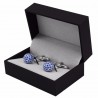 Cufflinks de cristal azul redondo de luxo