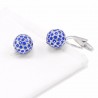Cufflinks de cristal azul redondo de luxo