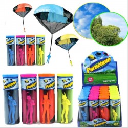 Paraquedas de mão com mini soldado - kite de brinquedo