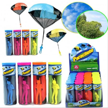 Paraquedas de mão com mini soldado - kite de brinquedo