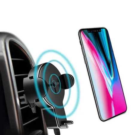 iPhone X S8 Original 360 Grau Rotação Qi carregador de carro sem fio titular do telefone com indicador de LED