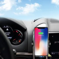 iPhone X S8 Original 360 Grau Rotação Qi carregador de carro sem fio titular do telefone com indicador de LED