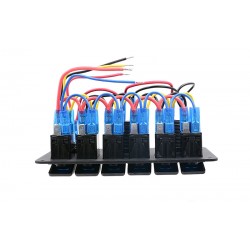 6 Gang 12V painel de interruptor - 5V Dual USB - voltímetro digital