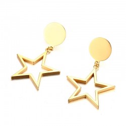 Brincos de estrelas de cinco pontos de ouro