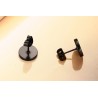 Round Black & Silver Stud EarringsEarrings