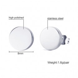 Round Black & Silver Stud EarringsEarrings