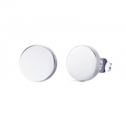Round Black & Silver Stud EarringsEarrings
