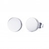 Round Black & Silver Stud EarringsEarrings