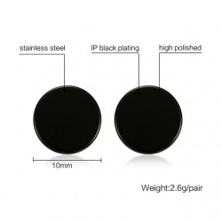 Round Black & Silver Stud EarringsEarrings