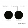 Round Black & Silver Stud EarringsEarrings