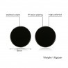 Round Black & Silver Stud EarringsEarrings
