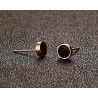 Preto & branco rosa ouro stud brincos redondos