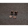 Preto & branco rosa ouro stud brincos redondos