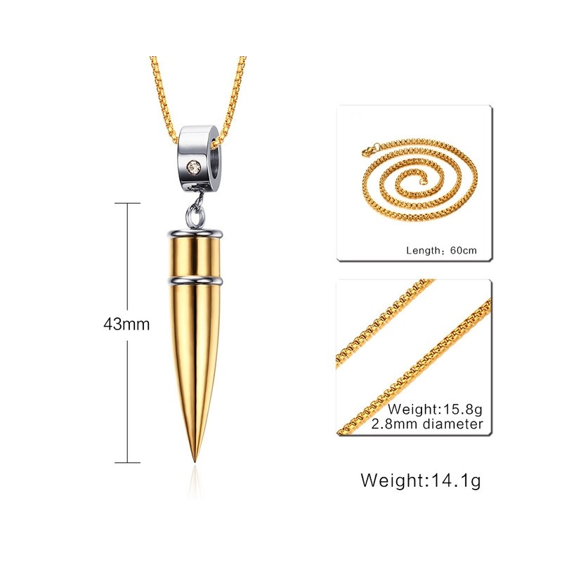 Bullet shape pendant men's necklaceNecklaces