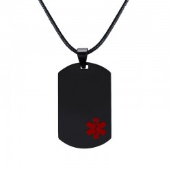 Sinal médico pingente - colar de couro - unisex