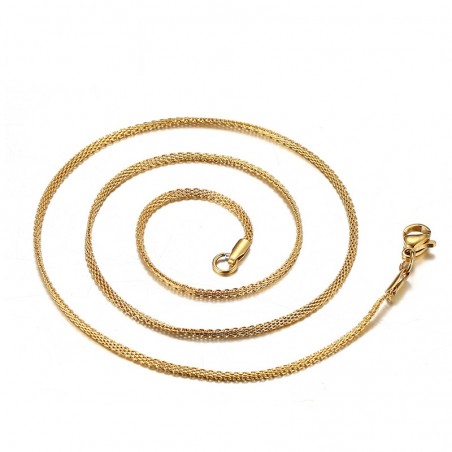 Ouro e prata colar de aço inoxidável unisex
