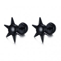 Preto prego Stud brincos Unisex