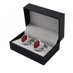 Cufflinks de zircônia vermelha