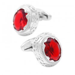 Cufflinks de zircônia vermelha