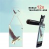 iPhone 8 7 6 5 S Smartphone Kit de lente de telescópio telefoto móvel tripé 12X