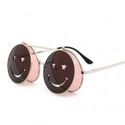 Vaporpunk Vintage redondo lente dupla óculos de sol Unisex