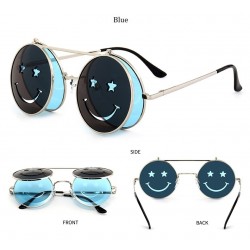 Vaporpunk Vintage redondo lente dupla óculos de sol Unisex