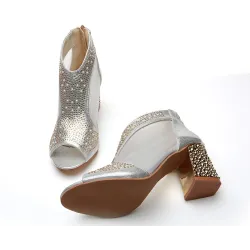 Elegant Shiny Sandals BootiesSandals