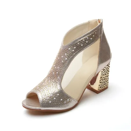Elegant Shiny Sandals BootiesSandals