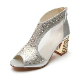 Elegant Shiny Sandals BootiesSandals