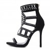 Sexy high heel sandals - with pearls / studs - ankle length / back zipperSandals