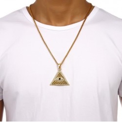 Pirâmide egípcia de cristal pingente colar Unisex