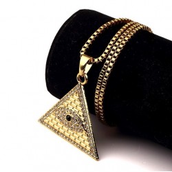 Pirâmide egípcia de cristal pingente colar Unisex