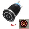 12V 5-pin 19mm metal botão de pressão - interruptor de energia momentâneo com LED - interruptor impermeável - Preto