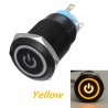 12V 5-pin 19mm metal botão de pressão - interruptor de energia momentâneo com LED - interruptor impermeável - Preto