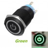 12V 5-pin 19mm metal botão de pressão - interruptor de energia momentâneo com LED - interruptor impermeável - Preto