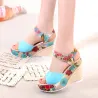 Flower pattern wedge heel sandalsSandals