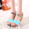 Flower pattern wedge heel sandalsSandals