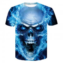 Camisa de crânio 3D masculino