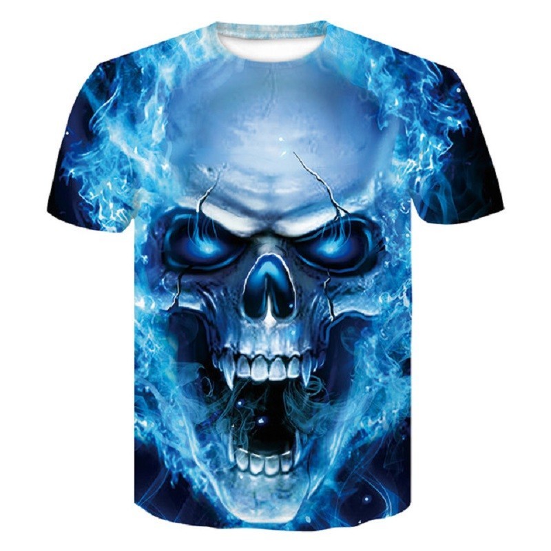 Camisa de crânio 3D masculino