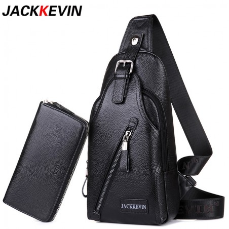 Couro genuíno Crossbody saco