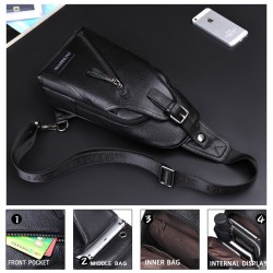 Couro genuíno Crossbody saco