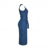 Jeans midi vestido - com zíper