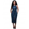 Jeans midi vestido - com zíper