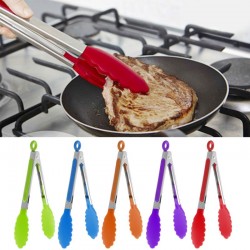 BBQ de cozinha de silicone de aço inoxidável - pão de salada Tong