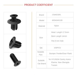 Universal carro porta porta porta tronco pára-choques expansão parafusos 100pcs