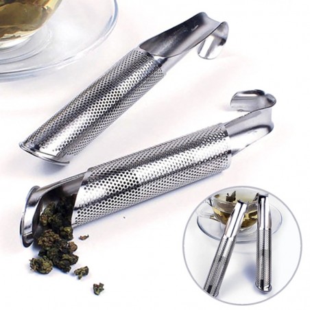 Infusor de chá em forma de tubo - filtro de aço inoxidável