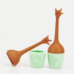Mão gestos em forma de infusor de chá - estirador de silicone