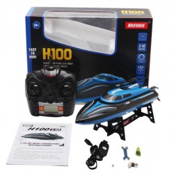 Barco RC elétrico H100 2.4G 4CH com sistema de resfriamento de água tela LCD